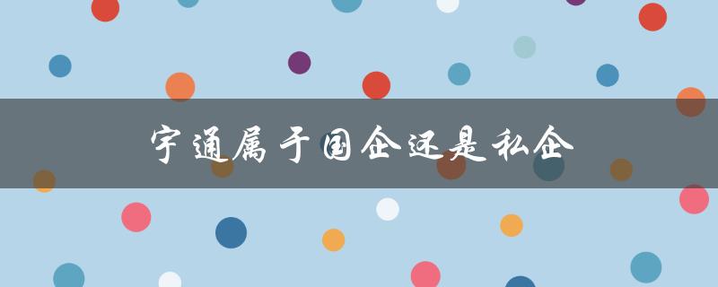 宇通属于国企还是私企（揭秘宇通的所有制类型）