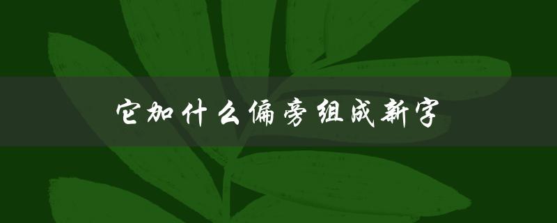 它加什么偏旁组成新字（居加偏旁组成新字的规律是什么）