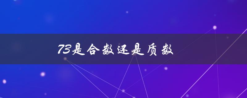 73是合数还是质数（73是质数吗）