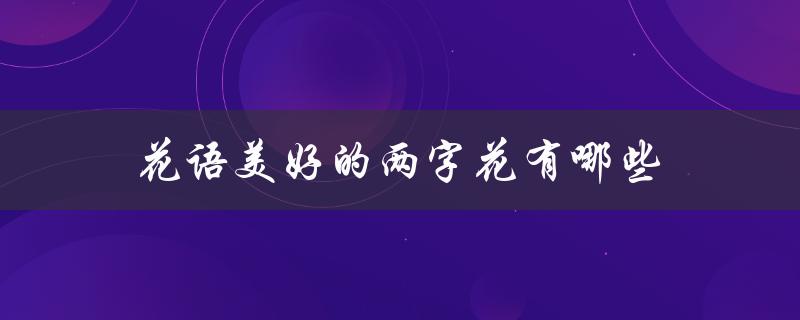 花语美好的两字花有哪些（美好的花语是什么）