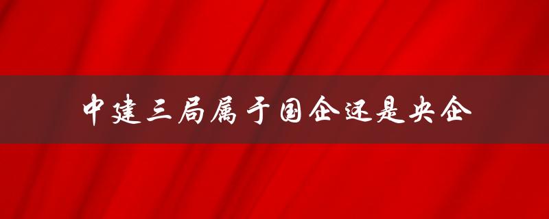 中建三局属于国企还是央企（中建三局是央企吗）