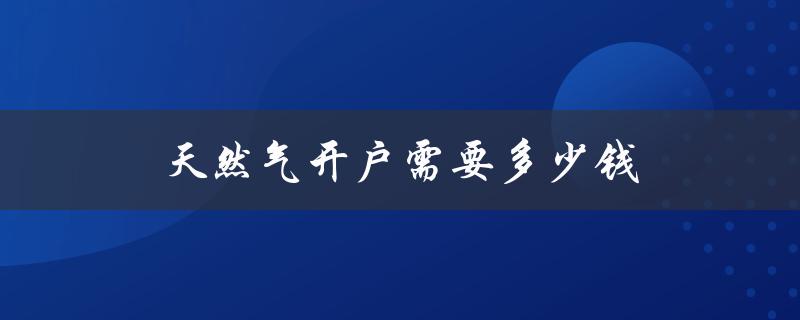 天然气开户需要多少钱（农村天然气开户费用）