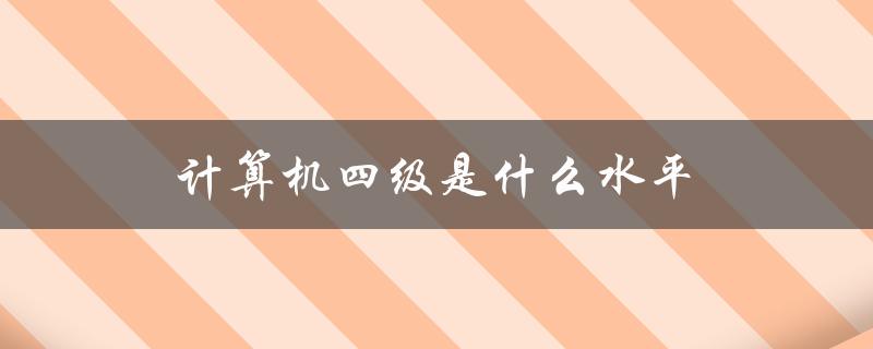 计算机四级是什么水平（计算机一级水平是什么）