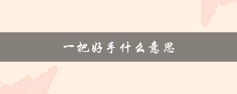 一把好手什么意思（过日子一把好手是什么）