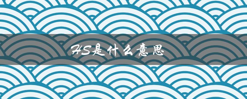 HS是什么意思（hs的含义是什么）