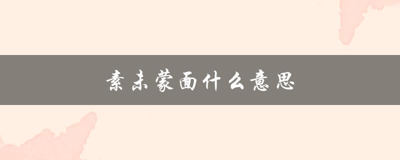 素未蒙面什么意思（什么是素未谋面）