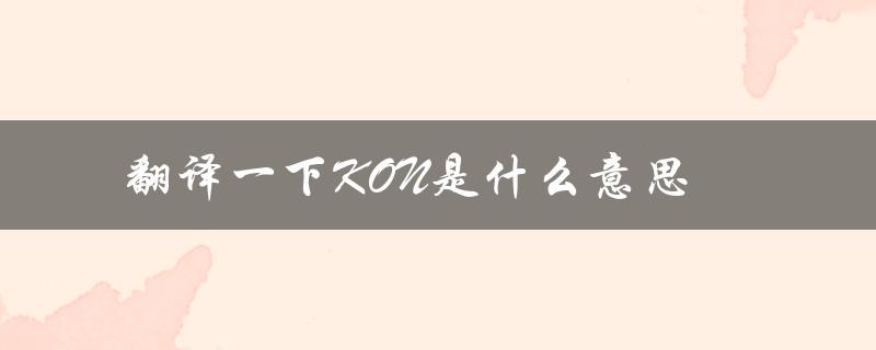 翻译一下KON是什么意思（翻译一级水平是什么）
