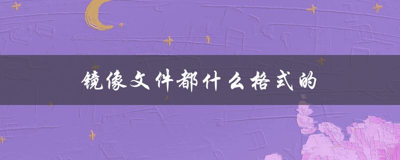 镜像文件都什么格式的（镜像文件格式是什么）