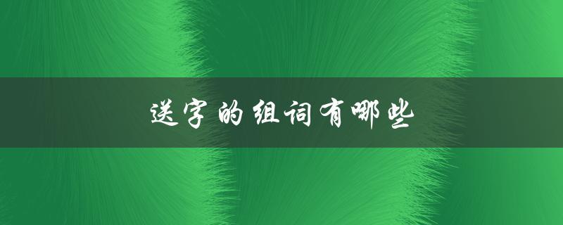 送字的组词有哪些（相关词汇及用法解析）