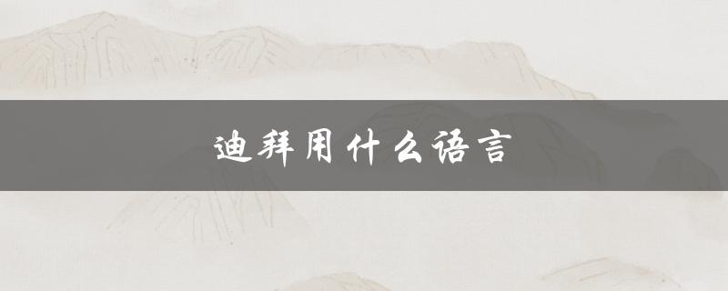 迪拜用什么语言（迪拜用何语言沟通）
