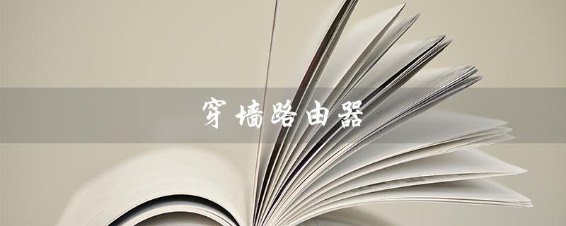 穿墙路由器（穿墙路由器排行榜是什么）