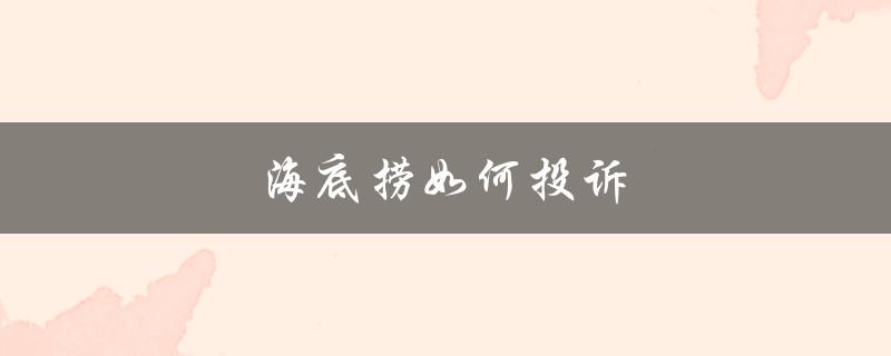 海底捞如何投诉（海底捞投诉工作人员怎么办）