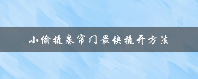 小偷专家揭秘：撬卷帘门的高效技巧