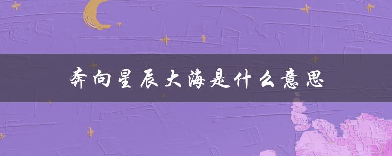 奔向星辰大海是什么意思（心有繁花，眼有星海）