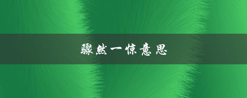 骤然一惊意思（骤然一惊是什么意思）