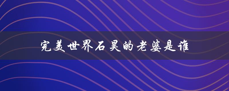 完美世界石昊的老婆是谁（完美世界石昊小说免费阅读）