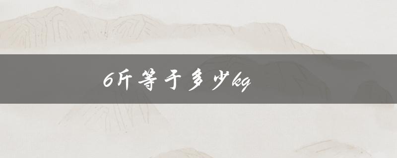 6斤等于多少kg（6.6斤等于几kg）