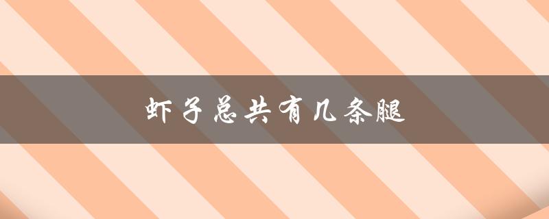 揭开虾子的奥秘：它们到底有几条腿？