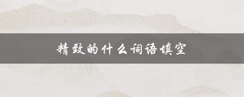 精致的什么词语填空（什么可以填入精致的这个词语）