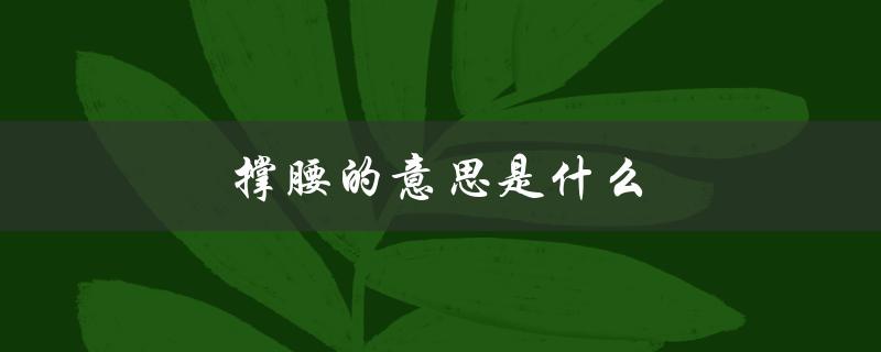 撑腰的意思是什么（什么是撑腰的意思）