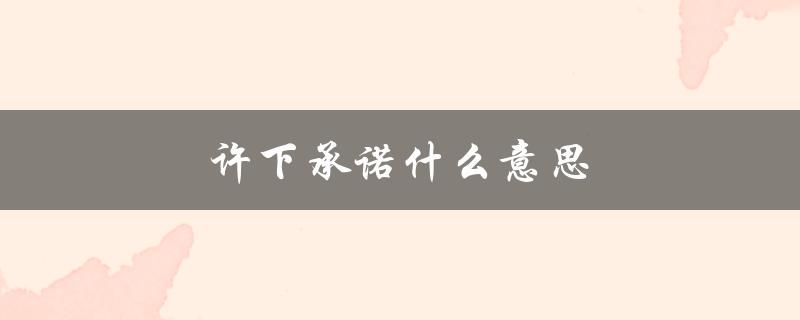 许下承诺什么意思（许下承诺的含义是什么）