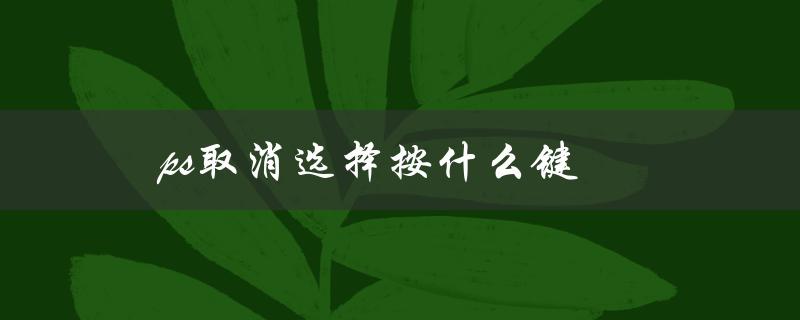 ps取消选择按什么键（PS连选按什么键）