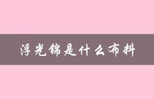 浮光锦是什么布料（中国十大顶级面料是什么）