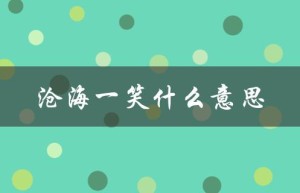沧海一笑什么意思（沧海一笑古筝曲谱简谱是什么）