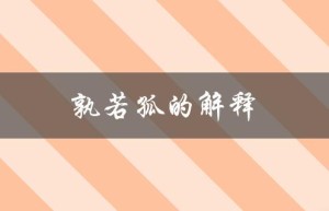 孰若孤的解释（孰若孤的含义是什么）