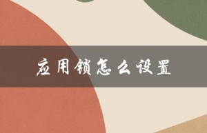 应用锁怎么设置（应用锁如何设置指纹）