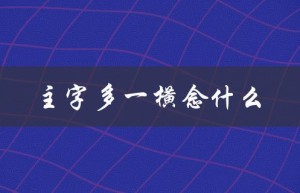 主字多一横念什么（主字多一横的意思是什么）