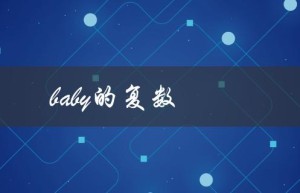 baby的复数（baby的复数形式是什么）