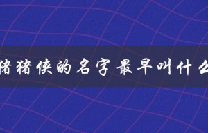 猪猪侠的名字最早叫什么（猪猪侠主角名字是什么）