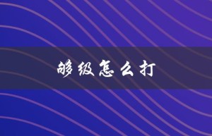 够级怎么打（山东够级如何打）