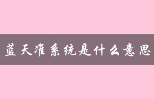 蓝天准系统是什么意思（简介及应用场景）