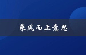 乘风而上意思（乘风而上的意思是什么）