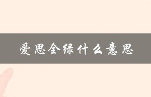 爱思全绿什么意思（闲鱼爱思全绿是什么）