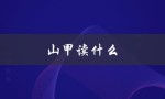山甲读什么（山甲应该读什么）