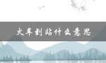 火车到站什么意思（火车到站+1是什么）
