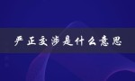 严正交涉是什么意思（严正的含义是什么）