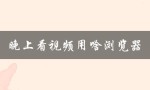 晚上看视频用啥浏览器（晚上看什么视频）