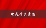 也是什么意思（也是何意）