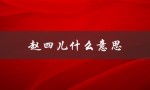 赵四儿什么意思（赵四儿是什么）