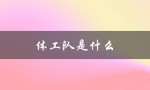 体工队是什么（体工队编制是什么）