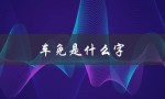 车免是什么字（车旁边免是什么字）