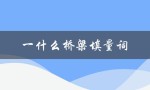一什么桥梁填量词（什么桥梁填量词）