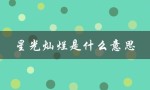 星光灿烂是什么意思（星光灿烂歌词意义）