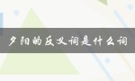 夕阳的反义词是什么词（夕阳的反义词是什么）