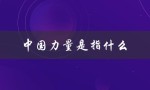 中国力量是指什么（什么是中国力量）
