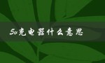 5v充电器什么意思（5V充电器是什么）
